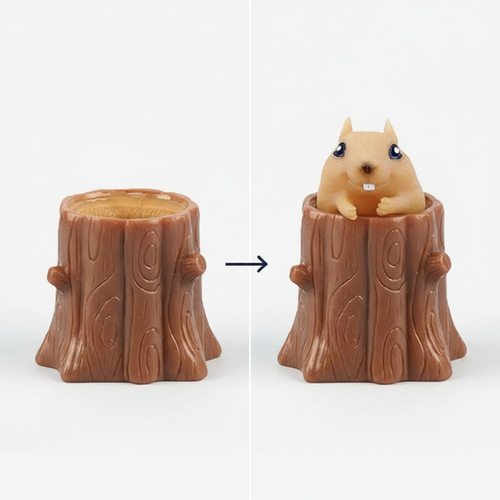 Press the stump, pop the squirrel — before and after